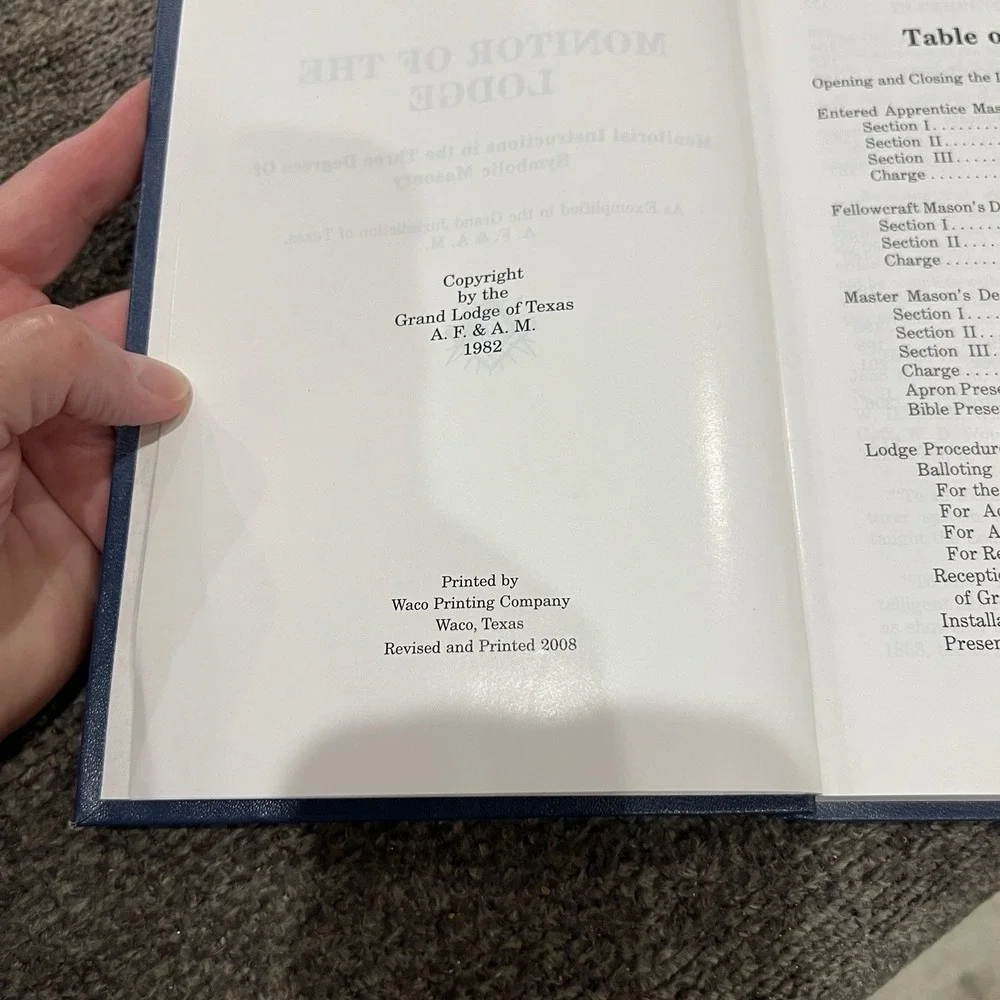 Monitor of the Lodge Grand Lodge of Texas AF & AM Masonic Handbook 2008 Revised